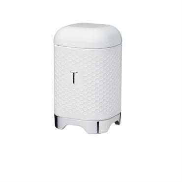 Boîte à thé rétro en inox blanc