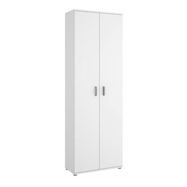 Armoire polyvalente à 2 portes effet bois blanc 61x35 cm