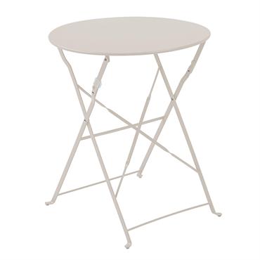 Table pliante en acier beige clair