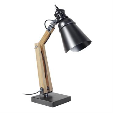Lampe de bureau bois naturel  et anthracite