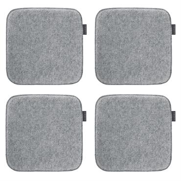 Galettes de chaises carrées gris clair- Lot de 4 - env