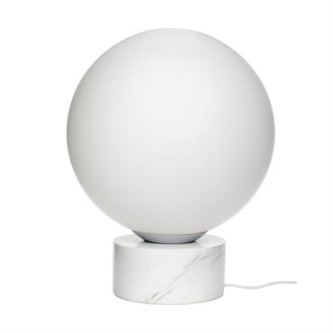 Lampadaire en marbre et verre blanc