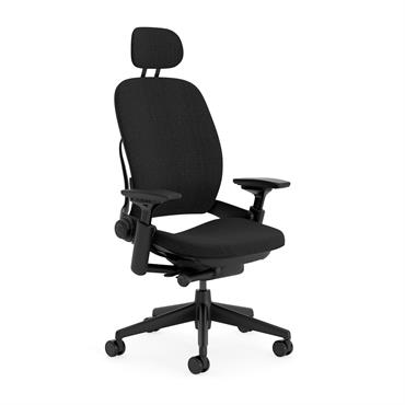 La chaise Steelcase Leap avec têtière offre un soutien ergonomique dynamique, un confort personnalisable, et un appui supplémentaire pour la nuque. 