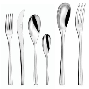 Ensemble de 50 couverts de la gamme Persane livré en coffre bois. Acier inox 18/10 et finition poli-miroir.Une collection au profil épuré, des pièces longues très contemporaines qui annoncent les ...