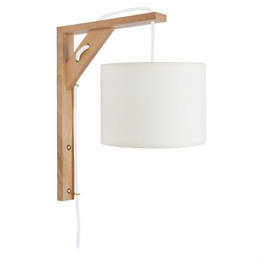 Applique bois naturel et blanc