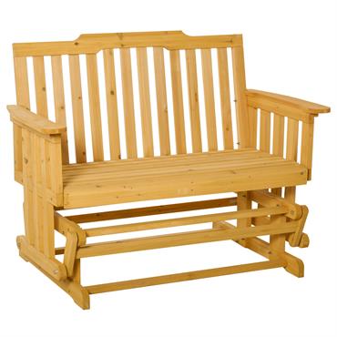 Banc à bascule de jardin 2 places style rural chic sapin pré-huilé