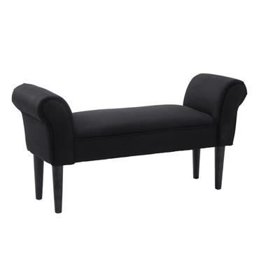 Banc banquette design contemporain accoudoirs courbés noir