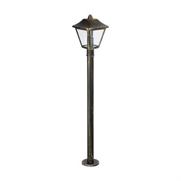 Borne extérieure lumineuse en aluminium noir/doré