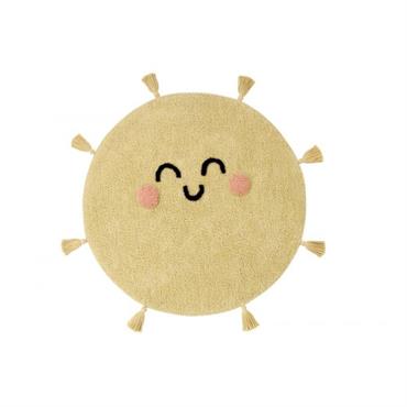 Tapis coton rond lavable soleil D100cm