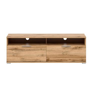 Meuble TV 2 tiroirs 2 niches 135 cm Selma BoisFabrication EuropéenneCollection :  SelmaCouleur :  Bois façon chêne de WotanMatériaux : Panneaux agglomérés stratifiés (résistant aux rayures)Caractéristiques :  ...