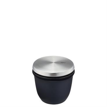 Boîte à sel et à épices inox en céramique argent