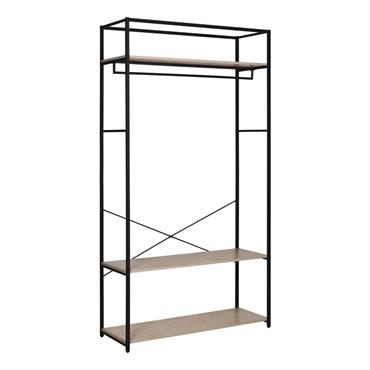 Portant vêtements bois et métal L110 x H200cm  Noir