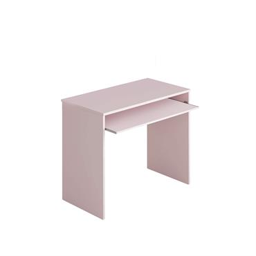 BUREAU - Bureau avec ètagère, Table d'ètude pour PC pour bureau ou chambre, Table d'ètude, 90x54h79 cm, Rose.  STRUCTURE ET UTILISATION - Bureau linèaire peu encombrant pour chambre à  ...
