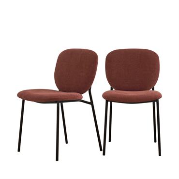 Lot de 2 chaises en tissu et métal - Rouille