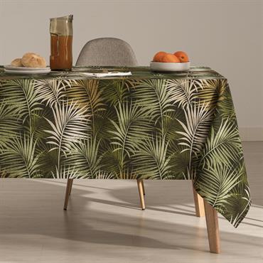 Nappe imprimée toucher tissu et traitement antitache Vert 140x300 cm