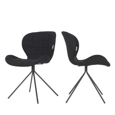 2 chaises design en tissu noir