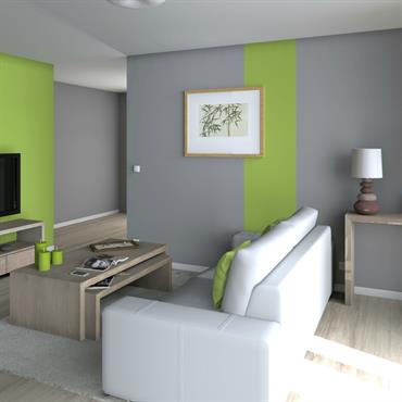 Agrandissement et décoration d'un salon-salle à manger en supprimant la cloison entre le séjour actuel (18 m²) et le bureau ... Domozoom