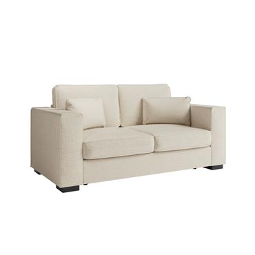Canapé droit fixe 2 places en tissu - Beige