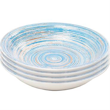 Assiette creuse en grès bleu D21 - Lot de 4