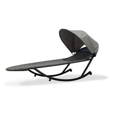 Bain de soleil en acier et toile plastifiée avec brise-soleil