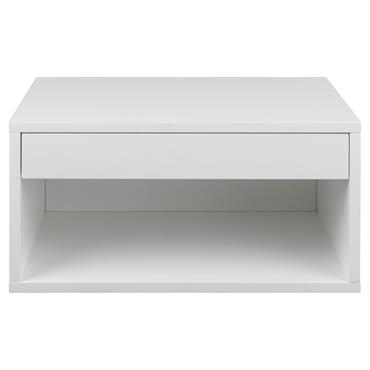 Chevet suspendu 1 tiroir 1 niche blanc