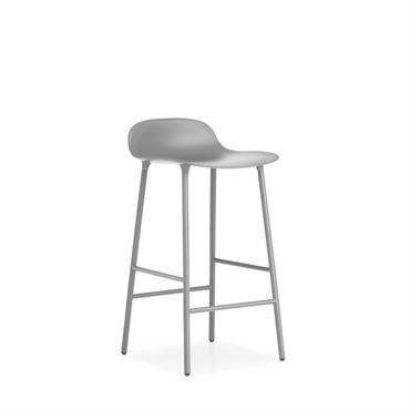 Tabouret de bar en acier et pp gris 65 cm