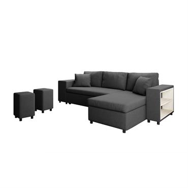 MADY est un canapé d'angle 3 places confortable aux lignes épurées et modernes. Avec son revêtement en tissu et ses différents coloris, il peut s'intégrer dans tout type de décoration ...