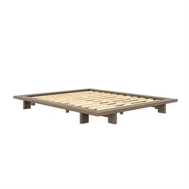 Lit design en bois 140x200cm - Bois foncé