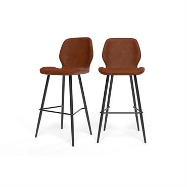 Craquez pour le style industriel du lot de 2 tabourets ETHAN !Disponible en 4 coloris, ce tabouret est idéal pour venir compléter votre table haute, votre bar ou votre plan ...