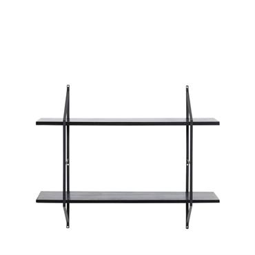 Etagère murale en bois et métal L76cm - Noir