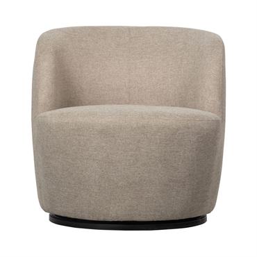 Fauteuil pivotant design en tissu - Naturel