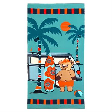 Serviette de plage microfibre Surfista  70x140cm  bleu canard