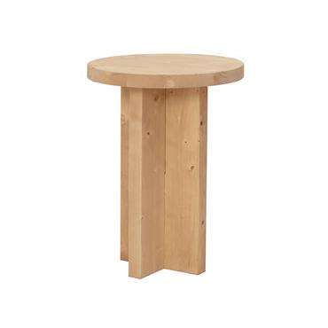Tabouret en bois de sapin marron 35x45cm