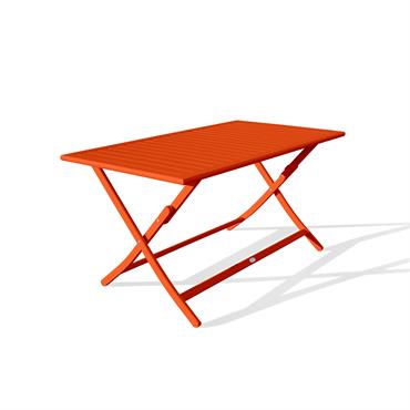 Table de jardin pliante en aluminium orange