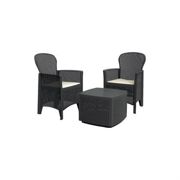 Set salon d?extérieur Anny Anthracite