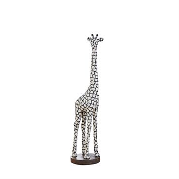 Statuette girafe en résine blanc