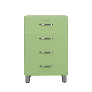 Commode 4 tiroirs style rétro 60cm vert