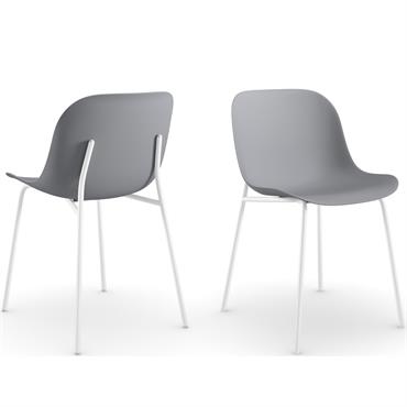 Lot de 2 chaises de salle à manger avec pieds en métal