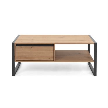 Table Basse avec Tiroir L100 cm - Décor Bois Clair