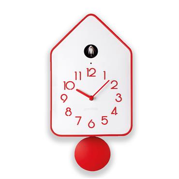 Horloge à coucou blanche avec pendule amovible
