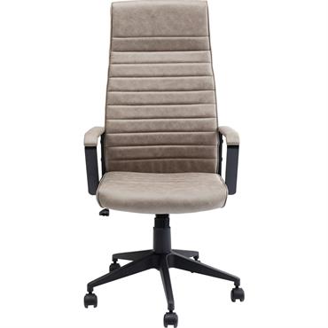 Chaise de bureau pivotante réglable à roulettes taupe haute