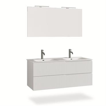 Meuble de salle de bain à baignoire double 5 pièces