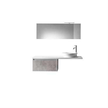 Meuble de salle de bain 6 pièces en mélamine ciment
