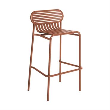 Chaise de bar en aluminium terracotta 80cm Week end - Petite friture