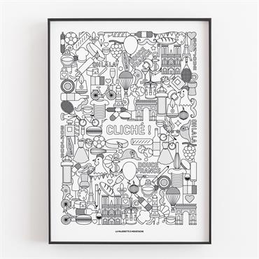 Affiche d'art douce France 50 X 70 cm