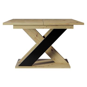 Table à manger contemporain 120 cm bois / noir
