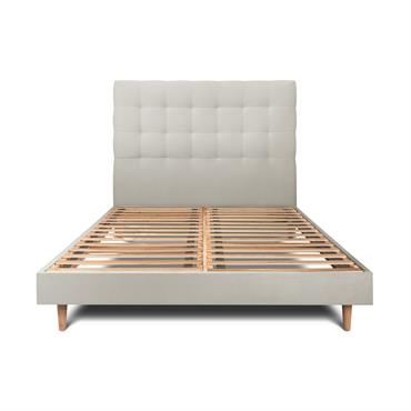 Le lit avec tete de lit capitonnée et sommier kit donnera du style à votre chambre. Il est robuste et durable grâce à sa structure renforcée de 14 cm d'épaisseur ...
