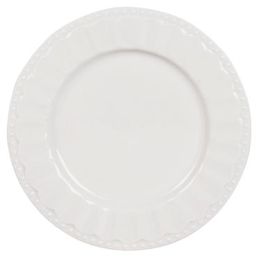 Assiette à dessert en porcelaine blanche