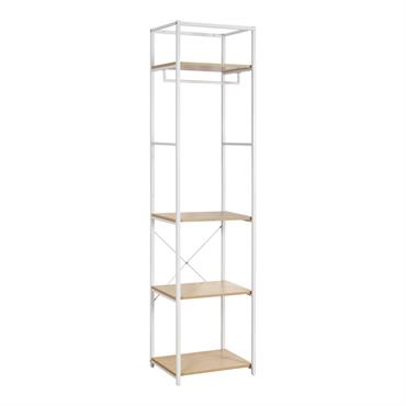 Portant vêtements en bois et métal L50 x H200cm  Blanc