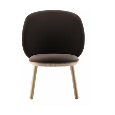 Fauteuil en velours marron Naïve - EMKO
